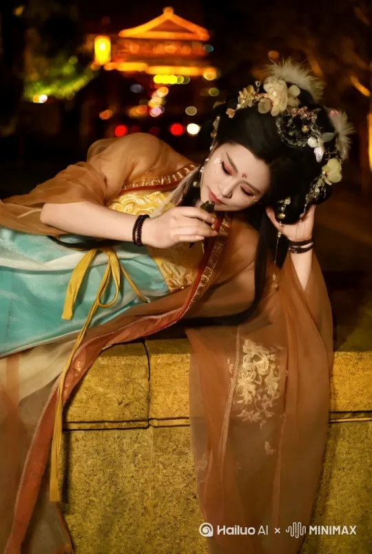 按图片生成一段视频，要求杨贵妃醉酒的舞蹈宫里，要求一切都比较真实 by Hailuo AI Video Generator