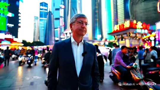 Tim库克来到中国 by Hailuo AI Video Generator