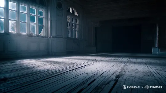## 《夜半戏声》

我搬进这座老宅的第一天，邻居就告诉我，这里曾经是座戏园子。

深夜，我总听见楼下传来咿咿呀呀的唱戏声。起初以为是幻听，直到那天半夜，我实在忍不住，循着声音下楼查看。

月光从破败的窗棂漏进来，我看见一个身着戏服的女子在空荡荡的大厅里起舞。她的水袖翻飞，身姿曼妙，却始终背对着我。

我屏住呼吸，看着她转了一圈又一圈。突然，她的头以一个诡异的角度转了过来——她的脸上，没有五官。 by Hailuo AI Video Generator