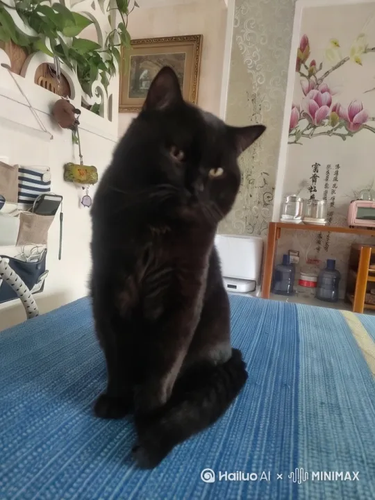 猫抛媚眼并且张嘴 by Hailuo AI Video Generator
