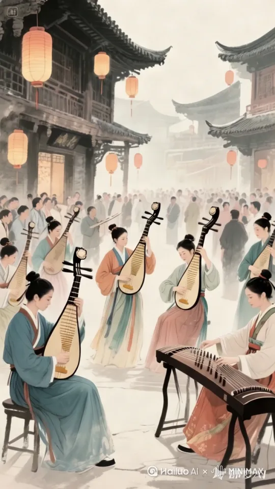 [推出,上升,下摇][推进,上升][下降,上摇][左摇,变焦推进] by Hailuo AI Video Generator