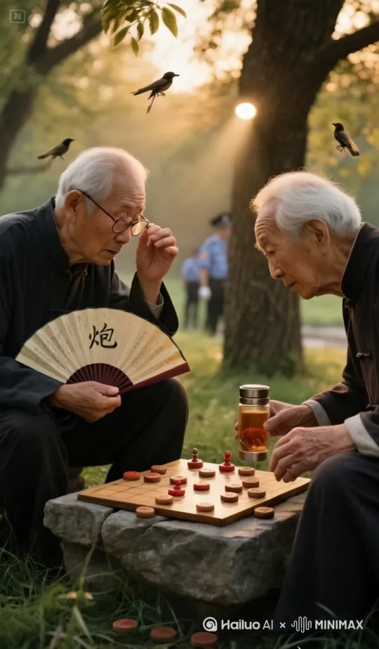 镜头移动，动态跟随，展现一个史诗般的激烈打斗场面。两个人正在进行惊心动魄的中国功夫对决，身形矫健，步伐灵活，每一个动作都充满力量与技巧。一人率先发动攻击，以迅雷不及掩耳之势踢出一记凌厉的侧踢，另一人迅速后仰躲避，紧接着回击一套连贯的拳法，拳风呼啸。他们的招式刚柔并济，时而是刚猛的直拳，时而是柔美的转身回旋踢。身影交错之间，地面的尘土飞扬而起，镜头动态跟随，从不同角度展现他们激烈的交锋 by Hailuo AI Video Generator