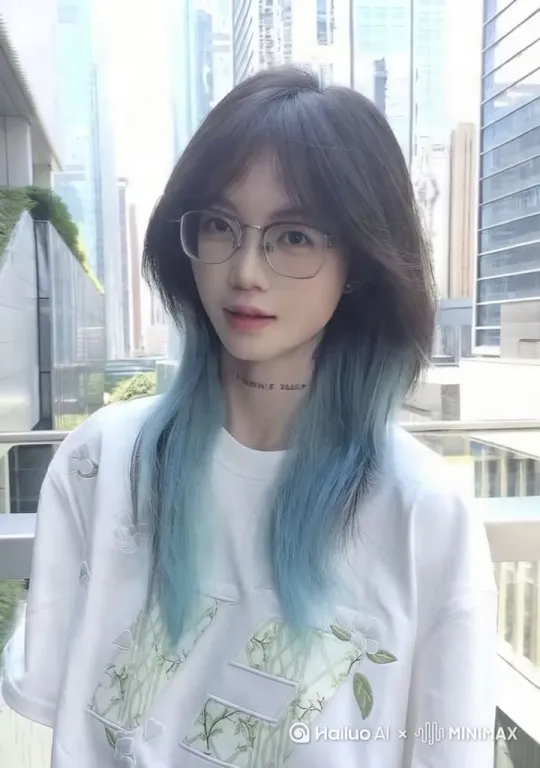 图片中的女孩被一根细长且光滑的黑色丝带勒紧她的脖子，她窒息挣扎 by Hailuo AI Video Generator