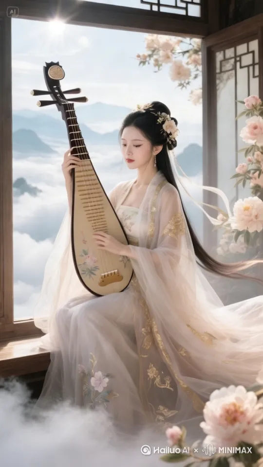 左摇，推进，弹琴，风起云涌，风吹云动 by Hailuo AI Video Generator