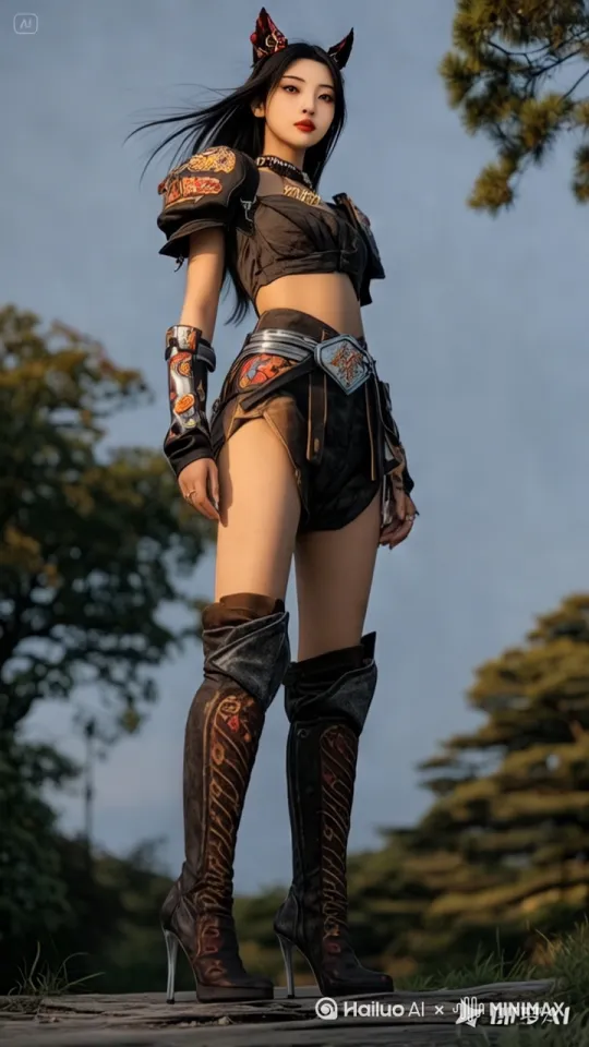 美女向前，非常缓慢的在走路，[左移,右摇,跟随] by Hailuo AI Video Generator