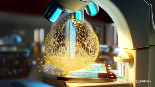 一、主歌1：分子蜕变与实验室初遇
1 特写 显微镜下，丙酮酸分子模型缓慢分解，如同蝴蝶破茧 推近镜头 4s 淡金色光晕围绕分子，旧结构碎片如茧丝消散 轻柔的“啵”声，配合实验室仪器的嗡鸣 
2 中景 透明玻璃罩内，二氧化碳气泡缓缓上升，化作一缕淡蓝色烟雾 平移镜头 4s 烟雾在空中勾勒出呼吸的轮廓 气泡上升音效，呼吸声渐强 
3 特写 辅酶A分子模型接住发光的琥珀色粒子，硫酯键闪烁蓝光 旋转镜头 5s 粒子融入时产生微弱电流特效，背景为电路板纹路 电子音效，类似齿轮咬合声 
4 全景 夏日夕阳透过实验室百叶窗，洒在摆满实验器材的桌面上 拉远镜头 6s 阳光中浮动着细小尘埃，桌面上有实验记录本和试管 蝉鸣声，轻柔的钢琴旋律 
5 近景 两人戴着护目镜，专注观察试管中葡萄糖与磷酸的反应 固定镜头 7s 试管中液体泛起粉色涟漪，两人侧脸被光影温柔笼罩 实验器材碰撞声，对话声：“每个反应 藏心跳节拍点” 
6 特写 细胞质模型展开，如同翻开的书页，DNA链条在其中舒展 推近镜头 5s “书页”上浮现出淡金色的文字特效 类似翻书的音效，音乐节奏加快 
 
二、副歌1：生命律动的分子交响
 7 中景 乙酰辅酶A分子化作金色河流，在透明血管模型中奔腾 跟拍镜头 6s 河流中闪烁着心跳形状的光点，血管外是星空背景 激昂的弦乐，心跳声与水流声交织 
8 动态画面 三羧酸循环的分子结构在空中旋转，编织成发光的乐谱 环绕镜头 7s 音符从结构中飞出，在空中组成跳动的旋律 交响乐中的管乐部分，音乐节奏明快 
9 远景 电子如流星般在膜结构间跳跃，形成璀璨银河 拉远镜头 8s 银河中浮现出星座图案，逐渐汇聚成DNA双螺旋 空灵的合成器音效，类似宇宙呼啸声 
10 特写 ATP分子高速旋转，迸发出耀眼光芒 推近镜头 5s 光芒中浮现出“能量”字样，随后消散 齿轮转动声，音效渐强后减弱 
11 中景 线粒体内部，发光的弦线随音乐震动，两人在其中翩翩起舞 旋转镜头 7s 他们身着透明分子结构服饰，周围是流动的能量光带 交响乐高潮，加入舞蹈脚步声 
12 特写 酶分子表面的褶皱中，浮现出细小的文字：“温柔诺言” 推近镜头 6s 文字闪烁后融入酶的结构中 轻柔的音效，音乐节奏放缓 
 
三、主歌2：时光中的代谢故事
 13 中景 月光下，脂肪酸分子链如银色丝带被无形之手揉碎 平移镜头 6s 碎片化作发光的蝴蝶，在空中盘旋 轻柔的风声，月光音效 
14 动态画面 贝塔氧化过程以动画形式呈现，分子链被逐一切割 推进镜头 7s 切割处迸发出火花，背景是木质年轮图案 类似剪刀裁剪的音效，节奏逐渐加快 
15 特写 氨基酸分子卸下氨基，碳骨架融入琥珀色的光影中 旋转镜头 6s 氨基化作蓝色气泡上升，碳骨架形成黄昏剪影 气泡破裂声，音乐加入低沉的鼓点 
16 近景 一只手递过薄荷糖，糖纸折射出草酰乙酸的分子结构 固定镜头 7s 两人手指短暂触碰，糖纸闪烁微光 轻微的“叮”声，对话声：“薄荷糖甜过草酰乙酸” 
17 动态画面 糖异生过程以3D动画呈现，分子逆流形成发光的桥梁 环绕镜头 8s 桥梁连接着两个不同时空的实验室场景 水流逆流音效，音乐节奏舒缓 
 
四、副歌2：分子间的永恒契约
 
镜号 景别 画面描述 镜头运动 时长 画面细节 音效/配乐 
18 中景 乙酰辅酶A分子凝固成琥珀，酮体结晶在其中闪烁 推近镜头 7s 琥珀悬浮在星空背景中，折射出七彩光芒 神秘的音效，类似水晶震动声 
19 特写 乳酸分子在掌心纹路中循环流动，形成红色光带 旋转镜头 6s 纹路中浮现出心跳曲线，光带逐渐变亮 脉搏跳动声，音乐节奏稍快 
20 动态画面 维生素B族分子在酶褶皱中苏醒，绽放出温暖光芒 推进镜头 7s 光芒中浮现出文字：“别担心” 柔和的音效，类似晨曦鸟鸣 
21 近景 两人对视微笑，周围环绕着发光的分子结构 固定镜头 8s 分子结构组成爱心图案，逐渐消散 温馨的音乐，轻笑的声音 

五、副歌3：生命起源与永恒循环
镜号 景别 画面描述 镜头运动 时长 画面细节 音效/配乐 
22 动态画面 柠檬酸分子裂解，释放出彩色光粒，组成四季的画面 拉远镜头 8s 光粒形成春日花朵、夏日雷雨、秋日落叶、冬日飘雪 自然音效，音乐节奏激昂 
23 远景 电子传递链如燃烧的火链，划破黑暗的夜空 推进镜头 7s 火链燃烧产生的灰烬化作星辰，照亮黎明 火焰燃烧声，音乐达到高潮 
24 特写 乙酰辅酶A分子在黎明曙光中分解，化作金色的晨光 推近镜头 6s 晨光中浮现出生命诞生的微观画面 轻柔的鸟鸣声，音乐渐弱
25 全景 两人站在实验室中，窗外蝉鸣，阳光洒在实验台上 固定镜头 8s 桌面上的实验记录本写着：“代谢不息，你我是彼此 高能键” 蝉鸣声，舒缓的音乐渐弱 by Hailuo AI Video Generator