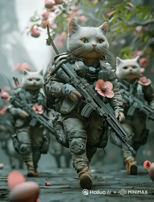 ，梨花猫带着伙伴，兴高采烈的归来
 by Hailuo AI Video Generator