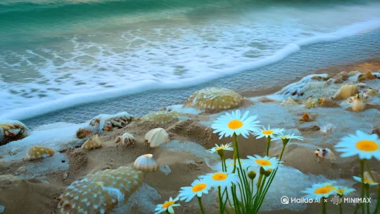 【春潮与海岸的私语】

三月的海风裹挟着咸涩的湿润，掠过礁石缝隙间初醒的野雏菊。褪去冬装的沙滩松软如发酵的面团，零星贝壳半埋其中，像被浪花遗落的银鳞。晨雾未散时，渔村码头的船桅在薄霭中若隐若现，鸥鸟掠过浮着碎冰的海面，衔走最后一丝料峭。

正午阳光穿透云絮，将海水晕染成薄荷色的琉璃。赤足踩过潮线，细沙从趾缝温柔溢出，孩童追逐着退潮时仓皇的沙蟹，笑声被浪声揉碎成细碎的珍珠。木栈道旁樱花树织就粉白云霞，落英飘向搁浅的渔船，桅杆上晾晒的渔网正滴落晶亮水珠。

暮色四合时，露天咖啡馆亮起鹅黄灯串。捧着现开海胆的旅人倚在藤椅里，看天际线处归港的船队拖曳晚霞，潮汐将白昼的喧嚣卷进深蓝褶皱。礁石滩上有人燃起仙女棒，火星坠落处，浪尖跃起一尾银鱼，倏忽潜入春夜的梦境。[推出,上升,下摇] by Hailuo AI Video Generator