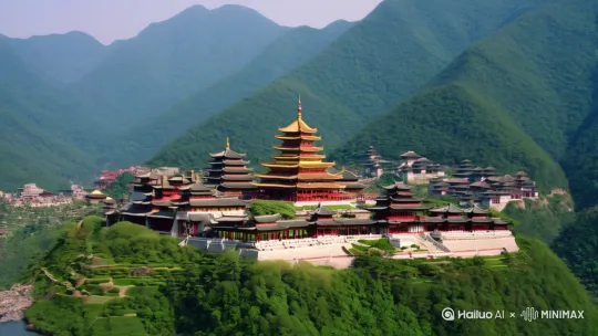 承德风光美如画，
大好江南莫比它。
避暑山庄一明珠，
火神庙处安下家。
外八内八全是庙，
关帝城隍叫呱呱。
要问景色何处寻，
热河风景就是它。 by Hailuo AI Video Generator