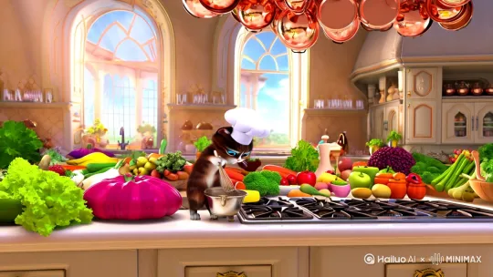 小猫做饭 by Hailuo AI Video Generator