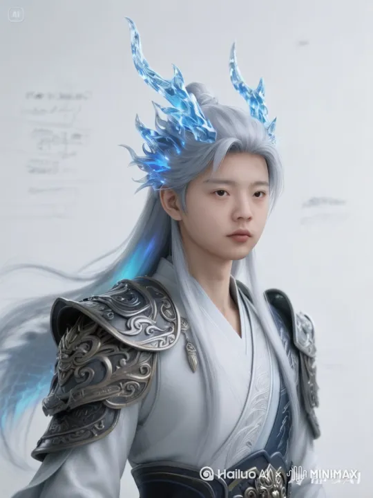 主角正在月球基地的科研实验室里，穿着先进的宇航服，面罩上反射出月球外的银白色光辉。实验室内部充满高科技设备，包括透明的显示屏、复杂的科研仪器和能源控制台，桌子上堆满了实验器材和试管样品。背景光源柔和，蓝色的灯光营造出冷静、未来感十足的氛围。画面中没有任何与国家有关的图像及徽章标志。 by Hailuo AI Video Generator