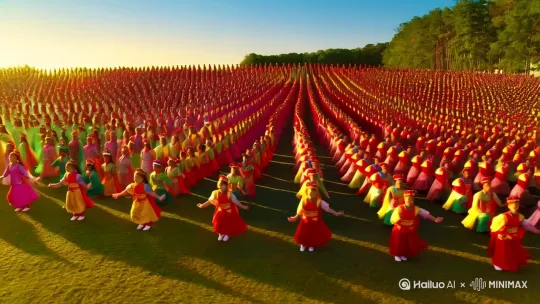 1000名学生的花式表演。表演十二生肖，真神奇，太震撼了。 by Hailuo AI Video Generator