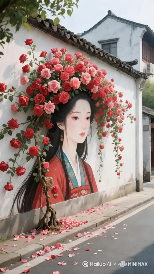 花儿随风飘动，镜头左往右运镜 by Hailuo AI Video Generator