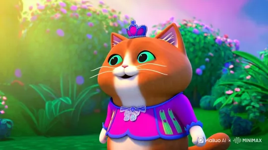 一个胖猫童话风格说五一倒计时两天 by Hailuo AI Video Generator