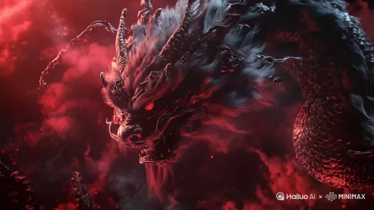 [右移,左摇,跟随]让照片中的龙动起来，嘴巴里面喷火 by Hailuo AI Video Generator