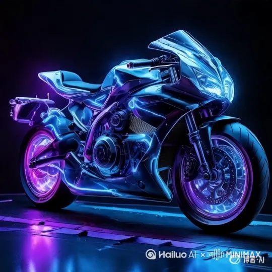 摩托车从后面快速驶来 by Hailuo AI Video Generator