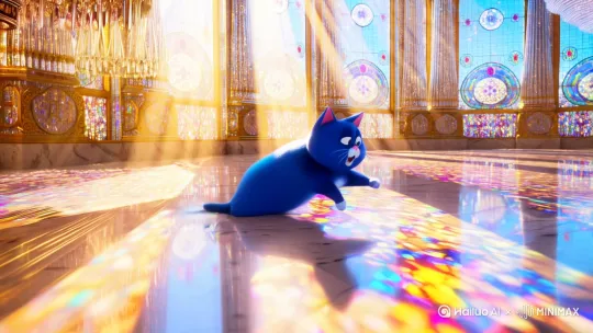 请请你做个视频是一只很胖蓝色小猫在水晶宫殿里面玩儿。 by Hailuo AI Video Generator