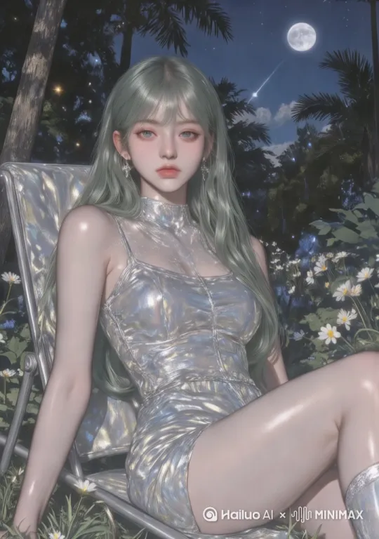 夏夜的森林里，成群的萤火虫在低空中划出流动的光轨。微风拂过树叶时，下方的草地随之轻轻摇曳，月光透过树冠在苔藓地面上投射出斑驳光点，柔和的自然光晕营造出静谧的奇幻氛围。[左移,推进,右摇] by Hailuo AI Video Generator