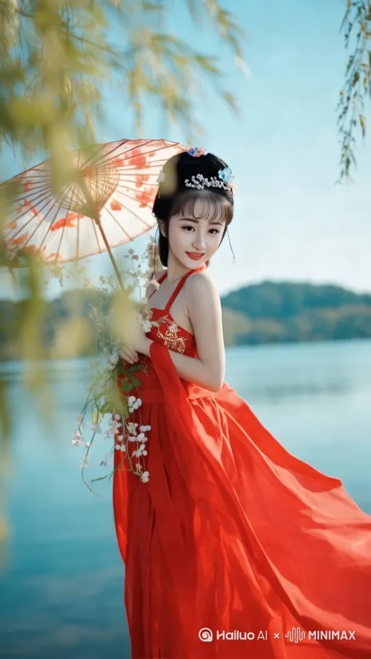 美女满面春风得意，向前走来，运镜推进。全景高清真逼真。 by Hailuo AI Video Generator