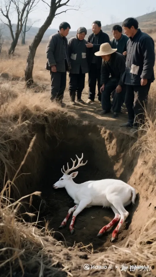 镜头移动，动态跟随，白鹿动起来，跳出坑跑向远方，人物动起来 by Hailuo AI Video Generator