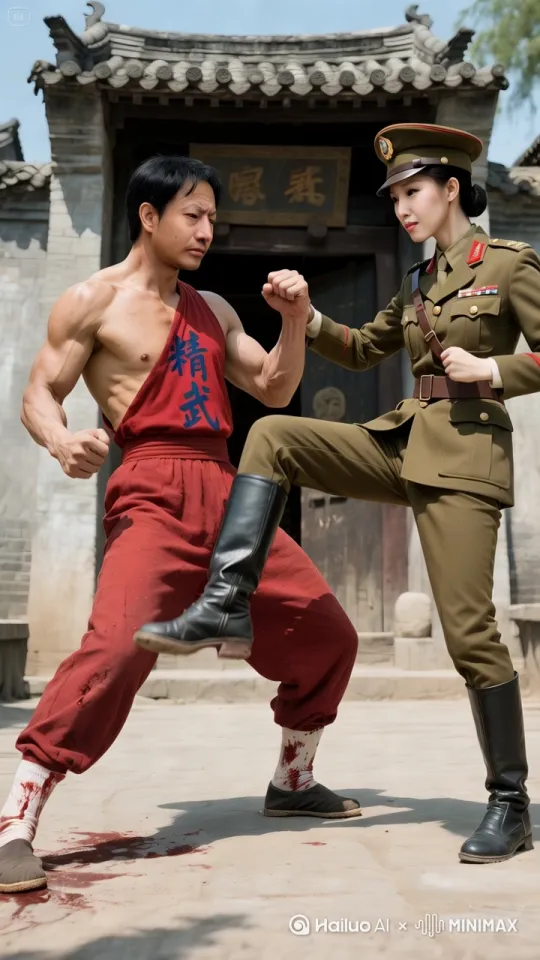 功夫对决，迅猛对打
- **男**：
    - 快拳连打，剑影穿梭。
    - 腿如疾风，掌影绰约。
- **女**：
    - 袖风急舞，鞭影飞梭。
    - 足若灵燕，指若星落。
- **男**：
    - 雷矢疾射，魔影闪击。
    - 炎刃飞斩，电芒瞬袭。
- **女**：
    - 冰丝骤缠，光羽急射。

- **男**：
    - 拳速如电，侧步快攻。
    - 膝击瞬发，摔技连动。
女
    - 腿踢流星，闪身抢攻。
    - 肘击迅猛，柔术速控。 by Hailuo AI Video Generator