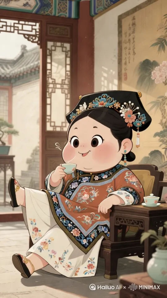 人物不停说话，轻微晃动杯子，右脚轻轻颠脚 by Hailuo AI Video Generator