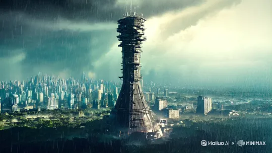 [远景]  
暴雨倾泻在未来重庆的立体城市群，400米高的废弃量子通讯塔在磁暴云中若隐若现。镜头急速下坠穿过霓虹广告牌"天宫三号空间站欢迎您"，定格在锈蚀的太极纹金属门前。  
[特写]  
主角林远（32岁，身着碳纤维唐装）的瞳孔突然收缩——他手腕的全息刺青正在逆向旋转，这是十年前妻子在火星殖民地失踪时植入的量子纠缠报警器。 by Hailuo AI Video Generator