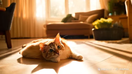 **1. 慵懒篇**  
☀️ 太阳晒我，我晒懒腰。  
🐾 今日状态：瘫成猫饼，拒绝营业。  
💤 猫生理想：吃睡长胖，人类勿扰。  

**2. 撒娇篇**  
🐱 我的可爱，你的负债（快交小鱼干！）。  
✨ 撒娇是天赋技能，但只对投食者生效～  
🤗 突然钻到你怀里，不是失误，是喵式碰瓷。  

**3. 治愈系**  
🌙 小猫能有什么坏心思？不过是想捂热你的心。  
🍃 世界破破烂烂，小猫缝缝补补。  
❤️ 它用毛茸茸的脑袋，撞开了你的孤独。  

**4. 搞笑风**  
🙅‍♂️ 拒绝内卷，学猫躺平。  
🍗 “饿了吗？”“饿——”（其实刚吃完）。  
🔍 暗中观察.jpg（其实在等你拆零食袋）。  

**5. 文艺感**  
📖 猫的脚印，是写在地上的诗。  
🌿 它路过春天，尾巴尖沾了一缕风。  
🎨 我的生活，被一只猫调成了暖色调。 by Hailuo AI Video Generator