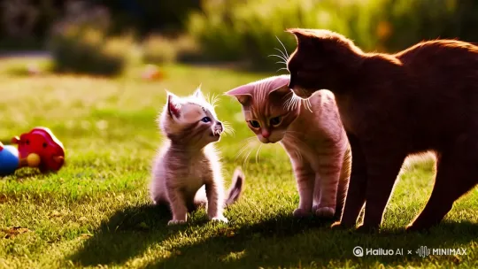小猫和猫妈被猫爸打 by Hailuo AI Video Generator
