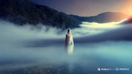 创作段：
5 秒，16:9，60fps，电影画面质量，UHD。画面采用中心聚焦构图（构图），场景设定为云雾缭绕的神秘山谷（场景环境），主体是一位身姿婀娜的妙龄女子，身着薄如蝉翼的精美薄纱掩面，气质温婉（主体）。开场广角镜头展示雾气如液态汞灌注山谷，突然雾气中闪现 0.3 秒的机械结构（埋设世界观冲突），3 秒内引发观众好奇（黄金三秒开头法则）。随后镜头迅速拉近至女子薄纱，薄纱微微飘动（运动机制），主光源来自上方的冷色光，营造出神秘氛围（光影）。运镜方式为从广角到长焦推进（运镜方式），景别从大全景切换至特写（景别）。风格化呈现赛博东方美学，色彩上冷色调雾气与暖色调薄纱形成对比（风格化、色彩风格）。声音开始是 ASMR 级布料摩擦声，瞬间混入轻微机械声（音频设计）。主体始终为该女子，状态稳定（角色一致性），雾气流动自然（陪体一致性）。时间结构安排为：第 0 - 3 秒展示神秘山谷与冲突，第 3 - 5 秒聚焦女子薄纱。
负面控制：
no blur, no 跳帧，no 渲染崩坏，no 材质断层，no 背景漂移，no 表情突变，no 元素漂移，no 光影错位
总结段：
5 秒，16:9，60fps，UHD。神秘山谷云雾中突然闪现机械结构，瞬间抓住眼球，随后镜头聚焦薄纱女子，营造出赛博东方美学的神秘氛围，充满悬念与反差。
精炼段：
5 秒，16:9，60fps，UHD。神秘山谷中雾气弥漫，突然闪现机械结构，主体为薄纱掩面的妙龄女子，镜头从广角推进（0 - 3 s），触发好奇；迅速拉近至薄纱（3 - 5 s），伴随布料摩擦与机械声。
赛博东方・冷暖对比・神秘光影・冲突闪现
— no: 模糊，跳帧，色带，渲染错误，材质突变 by Hailuo AI Video Generator