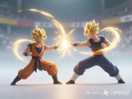 功夫对决，迅猛出招，快速出拳、格挡。武术动作行云流水般飘逸优雅，动作符合逻辑，其中一个人被击飞 by Hailuo AI Video Generator