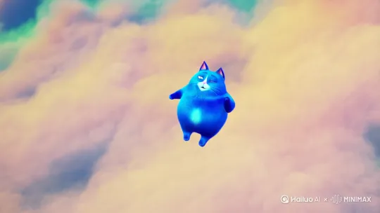 帮我升成一帮我生成一只蓝色的，胖胖的猫 by Hailuo AI Video Generator