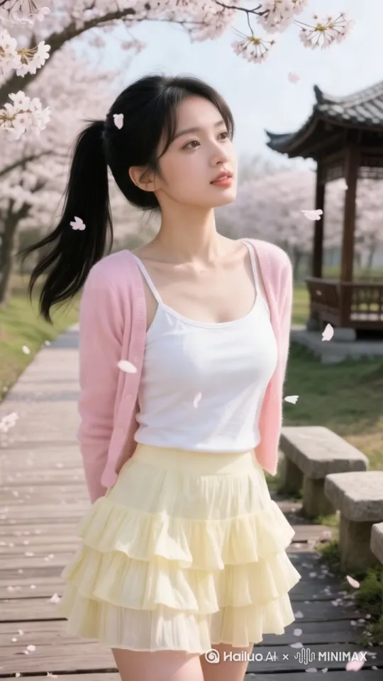 微笑，移动[推出,上升,下摇] by Hailuo AI Video Generator