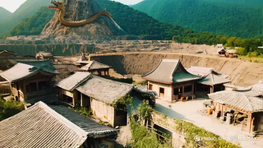 在古代皖北小城有个龙山镇相传是二郎神捉拿蛟龙时神鞭打在蛟龙身上原地化成了山，名曰龙山，转眼到了20世纪因为小镇贫穷当地政府为了利益把龙山变成了采石场，为了利益把龙山弄的满目疮痍，为了保护生态环境，2020年才开始保护起来。 by Hailuo AI Video Generator