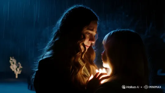 雨落无声，心事成霜 指尖的暖，触不到记忆的寒 灯火阑珊处，无人等归途月光碎了一地，照不见重逢 by Hailuo AI Video Generator