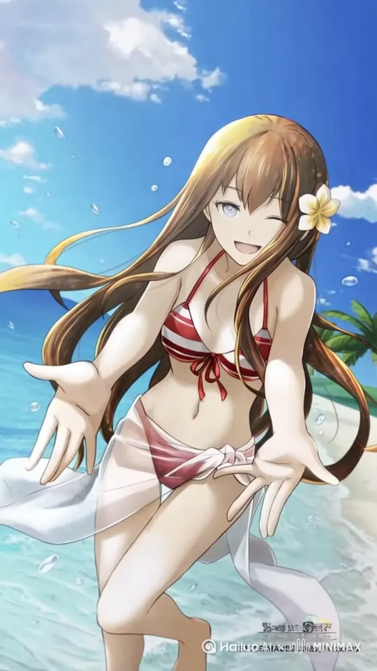 海浪移动，手晃动，头发飘动，衣服飘动。 by Hailuo AI Video Generator