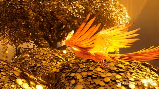 金钱树上飞凤凰，遍地黄金 by Hailuo AI Video Generator
