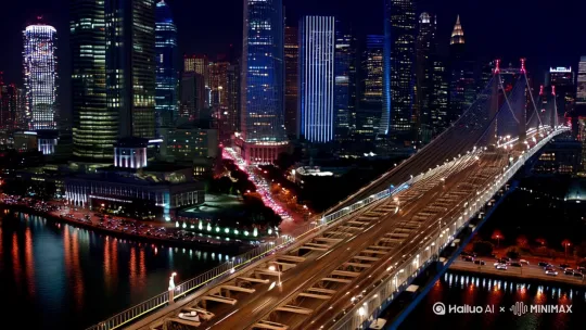 帮我帮我做一个城市夜景，视频长达一分钟。 by Hailuo AI Video Generator
