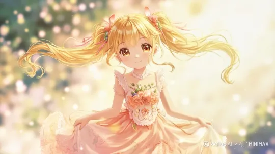 头发随风动
眨眼睛
裙子动
循环 by Hailuo AI Video Generator