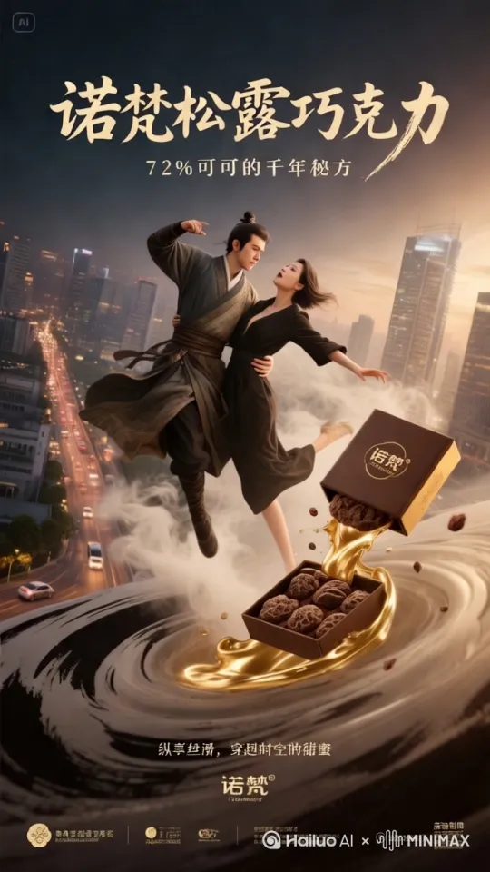 想要拍出高级感满满的巧克力礼盒开箱视频吗？今天，我将揭秘如何用简单道具和灯光，打造专业级广告效果的秘诀，让你的作品在社交媒体上脱颖而出！
首先，让我们聚焦主体构图。选择一位25-35岁的亚洲模特，以优雅知性的气质诠释产品。镜头下，模特双手轻轻捧起诺梵星空蓝或鎏金款礼盒，特写镜头捕捉品牌中文logo的精致细节。礼盒以45度角优雅展示，盒内诱人的巧克力若隐若现，让人一眼难忘。
接下来，服装搭配同样关键。模特可身着浅色系真丝衬衫，搭配高腰羊毛阔腿裤，米白或裸粉色系尽显高级感；或选择简约修身连衣裙，莫兰迪色系温柔又不失格调。小巧的金色饰品如项链或手表，作为点睛之笔，提升整体造型的精致感。
场景设置方面，5600K环形灯作为主光，为模特面部提供柔和补光，营造自然光影效果。背景可选择虚化的都市咖啡馆或冬日雪景窗边，增添浪漫氛围。道具方面，白陶瓷咖啡杯搭配牛皮纸书，简约而不失格调，完美融入整体画面。
最后，后期处理同样不容忽视。保留巧克力特写区的4K细节，展现其诱人质感。色调调整为低对比度奶油色系，营造温馨舒适的视觉效果。建议添加柔光滤镜，强度控制在30%，让画面更加柔和梦幻。
通过精心策划的构图、服装、场景与后期处理，你也能轻松拍出令人惊艳的巧克力礼盒开箱视频。 by Hailuo AI Video Generator