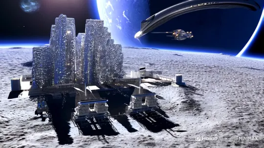 未来的月球基地构想、太空旅行发展及外星文明探索，是当前航天科技与人类星际梦想交织的前沿话题。以下从月球基地设计、太空旅行进展和深空探索蓝图三个方面进行综合阐述：

---

### **一、月球基地：创新设计与可持续建造**
1. **材料革命：月壤砖与就地取材**  
   中国科研团队成功利用模拟月壤烧结成高强度建筑砖块，其抗压强度是普通混凝土的三倍以上，可承受极端温差（-190℃至180℃）和辐射环境。制造工艺包括电磁感应烧结（10分钟完成）、真空烧结（24小时）及太阳能聚焦烧结（利用月昼长特点），显著降低运输成本。  
   这些砖块采用榫卯结构，无需传统粘合剂，适合机器人自动化组装，已在2024年通过天舟八号货运飞船进行太空暴露实验。

2. **结构设计：融合传统智慧与现代科技**  
   华中科技大学提出的“月壶尊”基地采用双层穹顶结构，内外层间填充隔热材料，结合气囊展开技术形成宜居空间。设计灵感源于中国传统榫卯工艺，结合3D打印技术，提升结构稳定性与建造效率。  
   另类方案包括利用月球熔岩管道洞穴建设基地，避免陨石撞击和极端温差，甚至规划月球农场。

3. **国际合作与分阶段建设**  
   中国主导的“国际月球科研站”计划分三阶段：2028年建成基本型，2040年完善型支持载人登月，最终升级为多功能基地。合作国家将共享探测数据与资源利用技术，推动月球作为深空探测中转站。

---

### **二、太空旅行：从富豪专属到大众体验**
1. **中国太空旅游规划**  
   2022年《中国航天》白皮书正式纳入太空旅游，预计2025年开启亚轨道旅行。中科宇航研发的飞行器可搭载7名乘客，穿越卡门线体验3分钟失重，全程10分钟，费用逐步降低。  
   吴季委员指出，太空旅游将推动火箭可回收、高速数据中继等技术突破，形成千亿级产业链。

2. **全球商业化进展**  
   SpaceX等公司已实现私人绕月飞行（如日本前泽友作计划），但登陆月球仍需专业宇航员操作。亚轨道旅行（如蓝色起源）和空间站短期驻留成为当前主流。

---

### **三、外星文明探索：月球为跳板，火星是目标**
1. **月球基地的深空战略意义**  
   月球南极因连续光照（近180天）和潜在水冰资源，成为科研站首选。水冰可分解为燃料，支持火星任务；氦-3资源则为核聚变能源提供可能。

2. **火星与更远深空计划**  
   中国计划2030年前完成两次火星探测，采集土壤样本；美国SpaceX提出火星移民愿景。月球基地将作为技术试验场，验证长期生存、资源利用等关键技术。

3. **文明探索的终极愿景**  
   科学家叶培建类比“大航海时代”，强调宇宙探索的文明意义。月球与火星探测不仅是科学任务，更是人类迈出“摇篮”、拓展生存边疆的必经之路。

---

### **结语**
未来月球基地将是材料创新、智能建造与国际合作的结晶，太空旅游则从富豪专属向大众化过渡，成为航天科技发展的经济驱动力。而外星文明探索的终极目标，需以月球为跳板，逐步实现火星移民与深空探测。这一进程中，中国通过月壤砖、榫卯穹顶等自主技术，正成为全球航天领域的重要引领者。[左移,推进,右摇] by Hailuo AI Video Generator