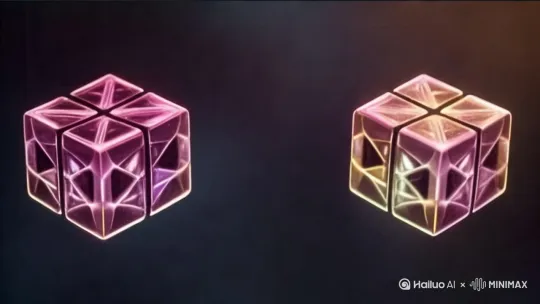 继继续分离为8个小方块 by Hailuo AI Video Generator