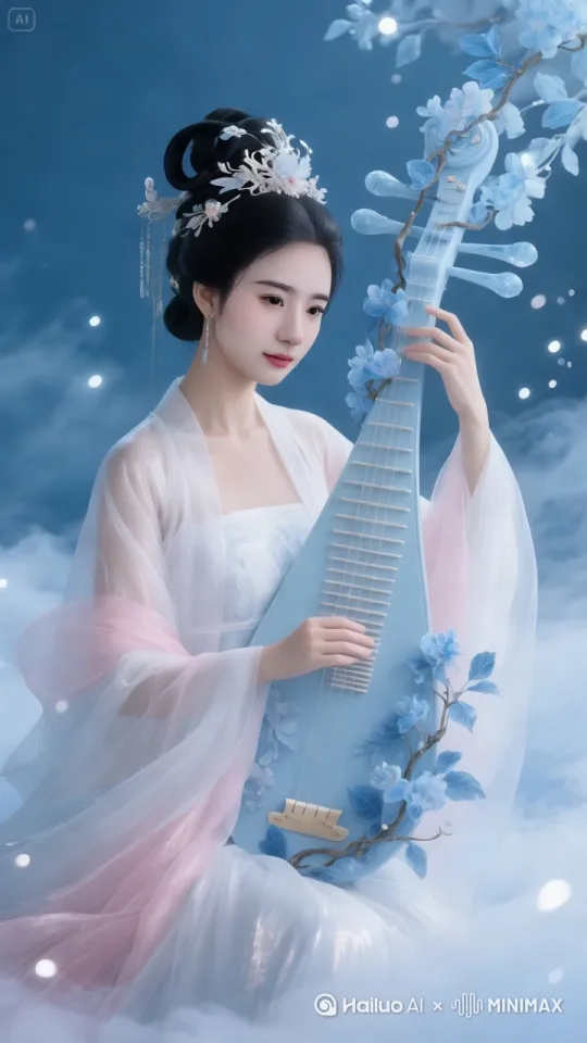 固定机位，弹一曲《大唐舞曲》 by Hailuo AI Video Generator