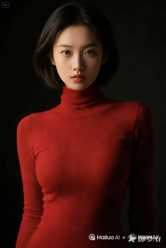 一个专业演员：少女羞涩的转身，罩染，抽象，懵懂，灵动，飘散的头发，一瞬间的动态 by Hailuo AI Video Generator