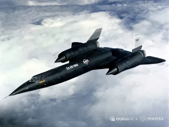 对角线运镜镜头，一架SR-71黑鸟侦查机，飞过莫斯科上空。 by Hailuo AI Video Generator