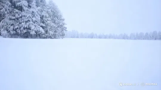 在大雪里玩耍奔跑从远到近上推 左摇 by Hailuo AI Video Generator