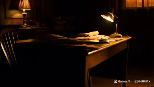 场景 1:开场 - 神秘的氛围
画面:昏暗的房间里,一盏老旧的台灯发出微弱的光,桌上散落着一些文件和照片。镜头缓慢推进,聚焦在一张模糊的嫌疑人照片上。
文案:
“每一个案件都像是一个未解的谜题,而有些谜题,似乎永远没有答案。”
运镜指令:
使用缓慢的推镜头(dolly in),从房间全景推到台灯和文件。
使用轻微的抖动(handheld)来增加紧张感。
镜头焦点从文件逐渐转移到嫌疑人照片。 by Hailuo AI Video Generator