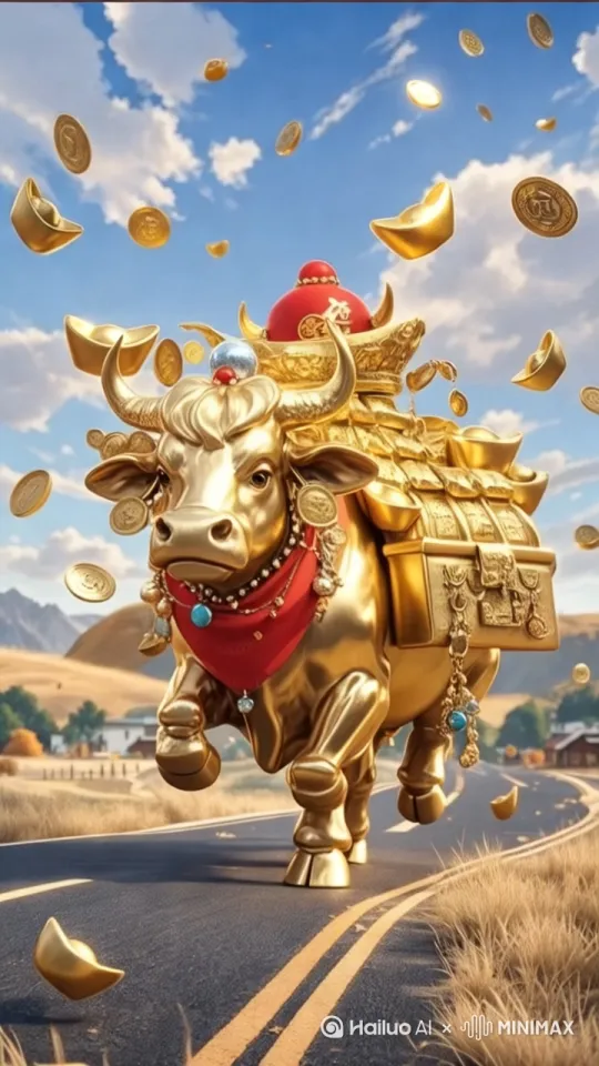 金牛从远处向前跑来 by Hailuo AI Video Generator