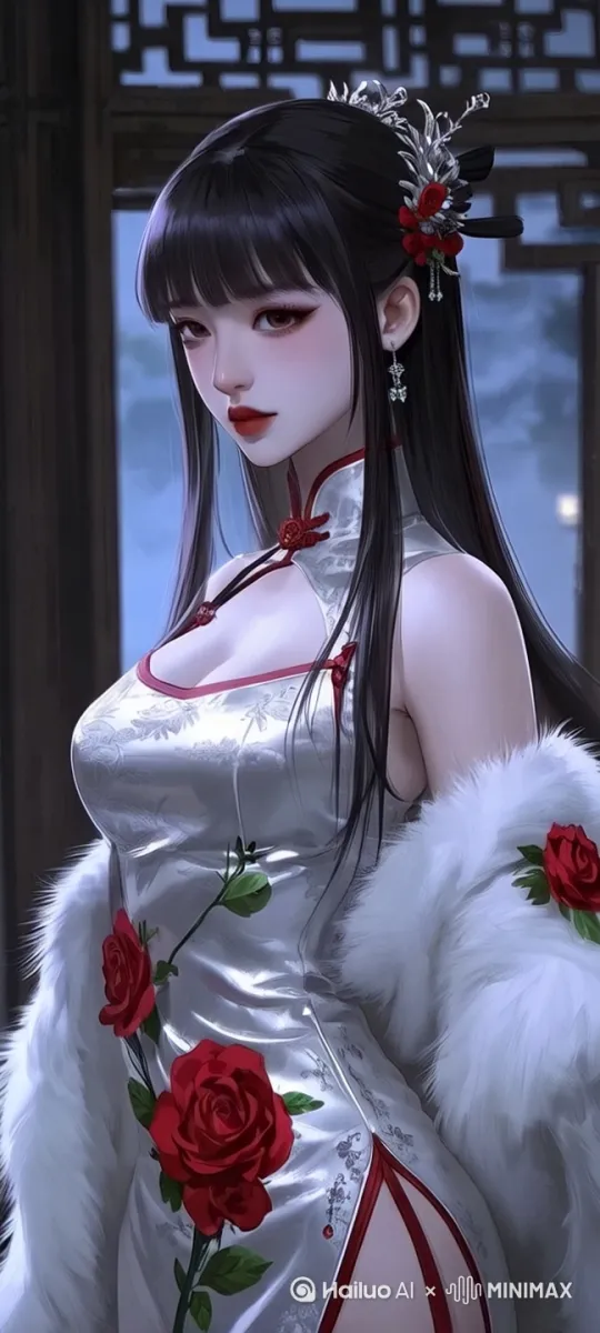 微微抬头，眨眼，表情自然，头发晃动， by Hailuo AI Video Generator