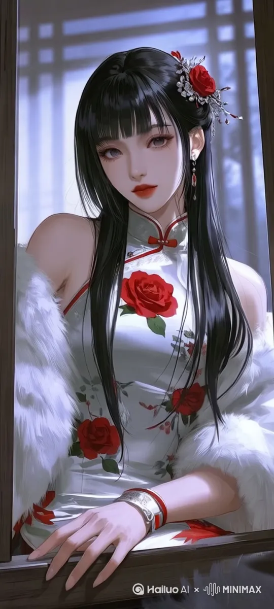 微微抬头，眨眼，表情自然，头发晃动， by Hailuo AI Video Generator